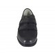 Zapato para mujer con velcro y plantilla extraible en piel y tejido negro tacon 3 - Tallas disponibles:  33