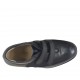 Scarpa da donna con velcro e plantare estraibile in pelle e tessuto nero tacco 3 - Misure disponibili: 33, 34, 43