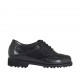 Zapato con cordones y plantilla extraible para mujeres en charol de color negro tacon 3 - Tallas disponibles:  33, 45