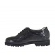 Zapato con cordones y plantilla extraible para mujeres en charol de color negro tacon 3 - Tallas disponibles:  33, 45
