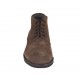 Men's sportive laced ankle shoe with captoe in brown suede - Available sizes:  46, 47