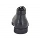 Men's ankle-high laced shoe with Brogue pattern in black leather - Available sizes:  38, 46