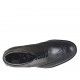 Men's ankle-high laced shoe with Brogue pattern in black leather - Available sizes:  38, 46