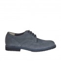 Zapato de sport para hombre con cordones en piel nubuk gris