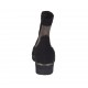 Woman's ankle boot with zipper in black suede and taupe pierced suede wedge heel 3 - Available sizes:  32, 33