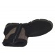 Woman's ankle boot with zipper in black suede and taupe pierced suede wedge heel 3 - Available sizes:  32, 33