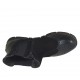 Woman's ankle boot with zipper and elastic band in black leather and suede wedge heel 3 - Available sizes:  32, 33