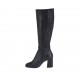 Botas para mujer con tachuelas y cremallera en piel negra tacon 7 - Tallas disponibles:  32, 42