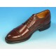 Chaussure derby à lacets avec bout droit fleuri en cuir marron acajou - Pointures disponibles:  40, 43, 52, 53