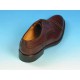 Men's laced derby shoe with floral captoe in mohogany brown leather - Available sizes:  40, 43, 52, 53