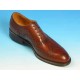 Men's laced Oxford shoe with Brogue decorations in mohogany brown leather - Available sizes:  40, 41, 45, 52, 53, 54