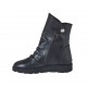 Bottines pour femmes avec fermetures éclair et bouton en cuir noir talon compensé 3 - Pointures disponibles:  33
