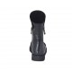 Woman's ankle boot with zippers and button in black leather wedge heel 3 - Available sizes:  33