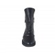 Bottines pour femmes avec fermetures éclair et bouton en cuir noir talon compensé 3 - Pointures disponibles:  33