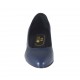 Escarpin en cuir bleu pour femmes talon 4 - Pointures disponibles:  43, 45
