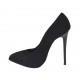 Escarpin à bout pointu pour femmes en daim noir avec plateforme et talon 11 - Pointures disponibles:  42