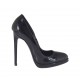 Decolté da donna in vernice nera con plateau e tacco 12 - Misure disponibili: 31, 32
