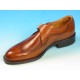 Men's elegant shoe with buckle and wingtip decoratins in tan brown leather - Available sizes:  37, 38, 39, 40, 41, 42, 44, 48, 49, 52, 53, 54