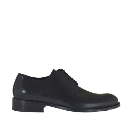 Chaussure derby à lacets pour hommes en cuir doux noir - Pointures disponibles:  36, 38, 47, 48, 49, 50