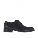 Chaussure derby à lacets pour hommes en cuir doux noir