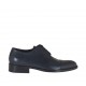 Chaussure élégant derby à lacets et bout droit pour hommes en cuir bleu - Pointures disponibles:  36, 37, 38, 46, 47, 48, 49, 50