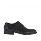 Elégant chaussure richelieu à bout droit pour hommes avec lacets en cuir noir - Pointures disponibles:  36, 37, 46, 47, 48, 49, 50