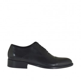 Elégant chaussure richelieu à bout droit pour hommes avec lacets en cuir noir - Pointures disponibles:  36, 37, 46, 47, 48, 49, 50