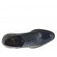Eleganter Oxfordschuh mit Schnürsenkeln und Kappe für Herren aus blauem gebürstetem Leder - Verfügbare Größen:  36, 37, 38, 46, 47, 48, 49, 50