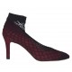 Zapato de salon para mujer en gamuza granate con red tacon 7 - Tallas disponibles:  33, 34