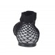 Ballerine à bout rondu pour femmes en cuir lamé gris acier avec tissu resillé talon 1 - Pointures disponibles:  32, 33, 34, 44, 45