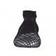 Ballerine à bout rondu pour femmes en cuir lamé gris acier avec tissu resillé talon 1 - Pointures disponibles:  32, 33, 34, 44, 45