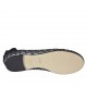 Ballerine à bout rondu pour femmes en cuir lamé gris acier avec tissu resillé talon 1 - Pointures disponibles:  32, 33, 34, 44, 45