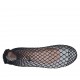 Woman's rounded ballerina shoe in steel grey laminated leather with net heel 1 - Available sizes:  32, 33, 34, 44, 45