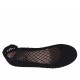 Woman's ballerina shoe with round tip in black suede with net heel 1 - Available sizes:  33, 34