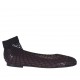 Woman's rounded ballerina shoe in maroon leather with net heel 1 - Available sizes:  32, 33, 34, 43, 44, 45