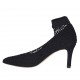 Zapato de salon para mujer en gamuza negra con red tacon 7 - Tallas disponibles:  33