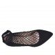Zapato de salon para mujer en gamuza negra con red tacon 7 - Tallas disponibles:  33