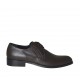 Zapato derby elegante para hombre con elasticos y cordones en piel suave de color marron - Tallas disponibles:  36, 37, 38, 46, 47, 49, 50