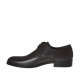 Scarpa derby elegante da uomo stringata con elastici in pelle liscia marrone - Misure disponibili: 36, 37, 38, 46, 47, 49, 50