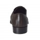 Scarpa derby elegante da uomo stringata con elastici in pelle liscia marrone - Misure disponibili: 36, 37, 38, 46, 47, 49, 50