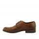 Chaussure derby elégant à lacets pour hommes en cuir marron à bout droit et arrondi - Pointures disponibles:  38, 47, 50