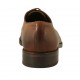Zapato derby elegante con cordones con puntera para hombre en piel marron con punta redondeada - Tallas disponibles:  38, 47, 50