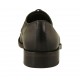 Men's elegant laced derby shoe with captoe in black leather with rounded tip - Available sizes:  36, 37, 48, 50