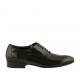 Chaussure richelieu à lacets pour hommes en cuir verni imprimé noir - Pointures disponibles:  36, 37, 46, 47, 48