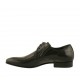 Chaussure derby élégant effilée à lacets avec elastiques pour hommes en cuir doux noir - Pointures disponibles:  36, 47, 48, 50