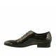Chaussure richelieu à lacets pour hommes en cuir verni lisse noir - Pointures disponibles:  37, 38, 47