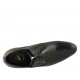 Men's elegant pointy laced derby shoe with elastic bands in smooth blue leather - Available sizes:  37, 38, 48, 49, 50