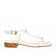 Woman's flip-flop strap sandal in white and silver printed leather heel 2 - Available sizes:  33, 43
