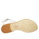 Sandalo infradito da donna con cinturino in pelle stampata bianca e argento tacco 2 - Misure disponibili: 33, 43