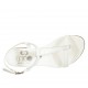 Woman's flip-flop strap sandal in white and silver printed leather heel 2 - Available sizes:  33, 43
